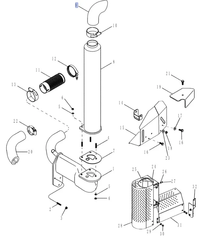 87623361 - Оголовок трубы выхл. ДВС T8/Mg.